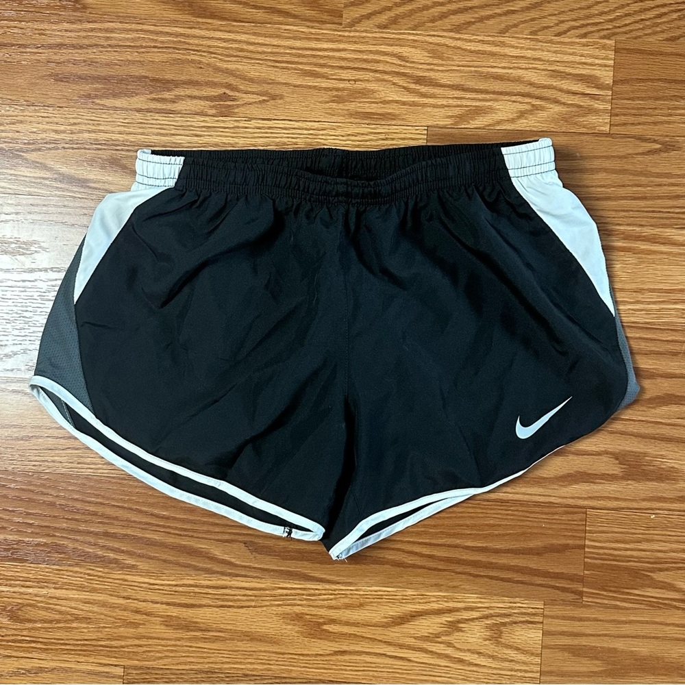 Nike Dri-Fit Running Shorts Black Gray White with Liner SZ Small